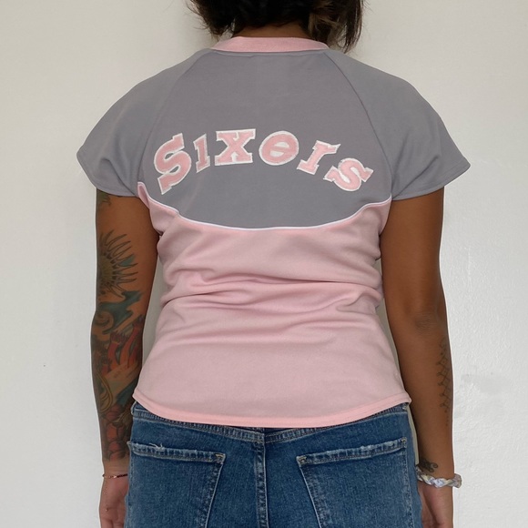 Philadelphia 76ers pink jersey— youth size M - Picture 2 of 7